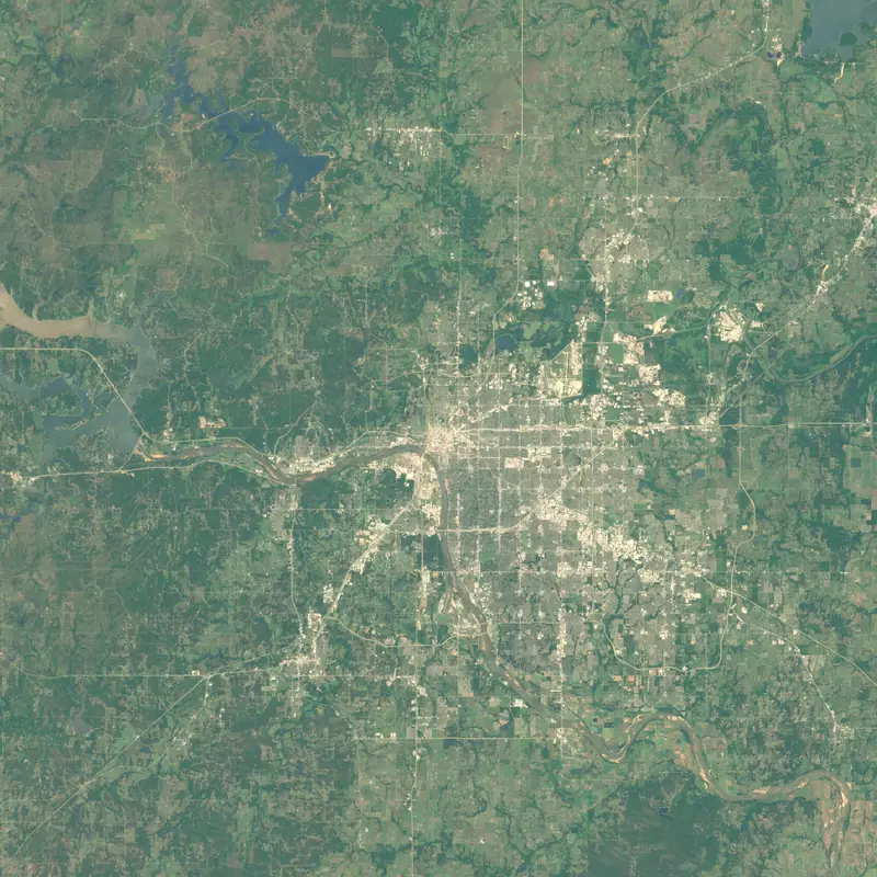 Satellite map of the Tulsa metro with RUBI Contractors' service radius around Tulsa, covering Owasso, Broken Arrow, Bixby, Jenks, Sand Springs, Sapulpa.